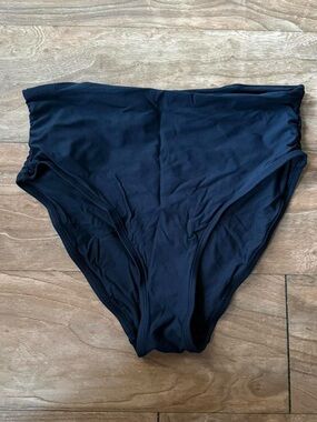 High-Waist  Swim Bottoms - Black